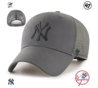 Casquette Trucker - 47 Brand - New York Yankees BRANSON - Gris Foncé - Ajustable - Style Urbain