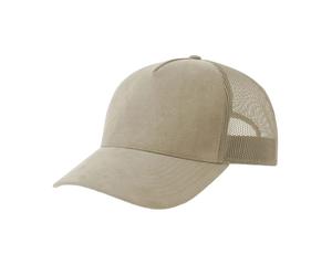 Casquette trucker en faux daim Atlantis Headwear RAPPER-S Beige 58 cm