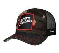 Capslab Merrie Melodies Looney Tunes Denim Camouflage Vert Noir Casquette de Camionneur Réglable