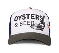 Casquette Trucker Mesh HFT COASTAL Huîtres & Bière Blanc/Olive Ajustée Haute