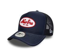 Casquette trucker - NEW ERA - 9FORTY A-Frame Trucker - Bleu marine - Patch oval Heritage Script - A-Frame Snapback ajustable Taille unique