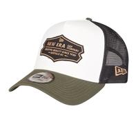 New Era Adjustable Trucker Cap - Retro 5-Panel Blanc/Olive