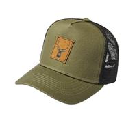 Casquette trucker pour enfants : cerf (patch) - Casquette de baseball chasse garçon - Jeunes chasseurs - Casquette de randonnée, vert olive/noir, taille unique