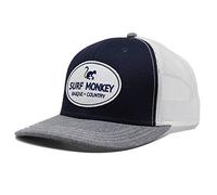 Casquette trucker pour Homme - Visière semi courbée - Surf Monkey patch - 5 panneaux - Ajustable par réglette plastique rétro Snapback - Envoi gratuit - surfer sur le pays basque