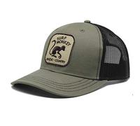 Casquette trucker pour Homme - Visière semi courbée - Surf Monkey patch - 5 panneaux - Ajustable par réglette plastique rétro Snapback - Envoi gratuit - surfer sur le pays basque