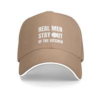 Casquette Trucker Unisexe,Respirant Anti-Soleil Cap Les Vrais Hommes restent Hors de la Cuisine Casquette de Baseball pour Camping Randonnée Sport