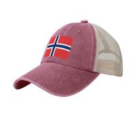 Casquette Trucker Vintage Homme en Maille Ajustable Protection UV UPF 50+ Idéale pour L'Été Et Les Sports Modèle Unisexe Hip-Hop avec Imprimé Drapeau Norvégien
