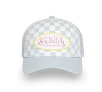 Casquette Trucker - VON DUTCH - Damier - Bleu/Blanc/Rose/Jaune - Filet Rigide - Visière Arrondie 1
