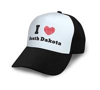 Casquette Unisexe J'aime Le Dakota du Sud Casquette De Baseball Homme Hip Pop Chapeau De Sport Anti-Soleil Casquette Visière, pour La Course, Sport