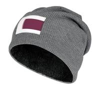 Casquette Unisexe Qatar Drapeau Bonnet Tricoté Respirant Skullies Beanies Doublure Polaire Intérieure Design Classique Côtelé Bonnet Hiver pour Homme Bonnet Homme