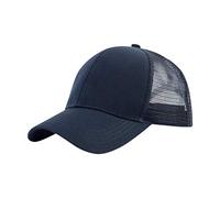 Casquette unisexe réglable en maille filet Snapback Casquette Casquette de baseball, bleu marine, taille unique