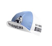 Casquette vélo vintage Bianchi - blanc et bleu clair ( Blanc et bleu clair / Unique )