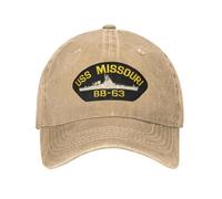 Casquette Vintage USS Missouri BB 63 Hommes Casquette Snapback lavée Usée Cuirassée Navire de la Marine Navire Outdoor Casquettes réglables