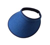 Casquette Visière de Pare Soleil Réglable Unisexe en Paille Anti-UV Épousez Votre Coiffure sans Compression Large Bord pour Plage et Golf (Bleu)