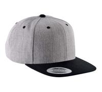 Casquette visière plate - 6 panneaux (Heather Grey / Black - One Size - Homme)