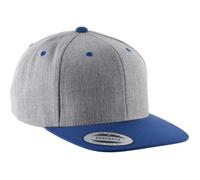 Casquette visière plate - 6 panneaux (Heather Grey / Royal Blue - One Size - Homme)