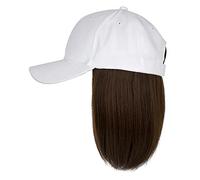 Casquette Visière Plate Homme De Cheveux Droite Court Bob Coiffure Réglable Amovible Perruque Chapeau pour Femme Fille Ash Blonde Mix Bleach Blonde Ski Casque (F, One Size)