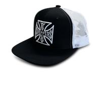 Casquette West Coast Choppers OG Cross Flatbill Noir/BlancTaille unique Noir,Blanc