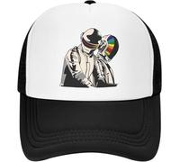 Casquettes de Baseball Classiques Bande Chapeaux de Camionneur Casque rétro Rock Noir Maille Net Casquette de Baseball Snapback Élégant Hip Hop Chapeau à pic pour Hommes Femmes Cade