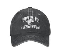 Casquettes de Baseball de Haute qualité pour Hommes et Femmes, Born to Fish Forced to Work Casquette de Baseball Sports Hommes Femmes Réglable Pêche Addiction Pêcheur Papa Chapeau Été