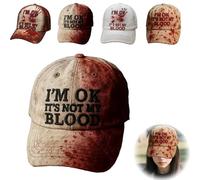 Casquettes De Baseball Decoration Halloween - Casquette Homme Baseball à ProblèMe RéSolu Pour Femmes Hommes, Je Vais Bien, Ce N'Est Pas Mon Sang, D'Horreur Casquettes Halloween Decoration. (B)