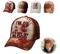 Casquettes De Baseball Decoration Halloween - Casquette Homme Baseball à ProblèMe RéSolu Pour Femmes Hommes, Je Vais Bien, Ce N'Est Pas Mon Sang, D'Horreur Casquettes Halloween Decoration. (C)
