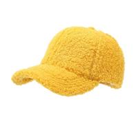 Casquettes de Baseball d'hiver for Enfants, Casquettes Golf Chaudes et épaisses Couleur Unie for garçons, Chapeau Sport à Bord incurvé pour Grosses Têtes(Yellow)