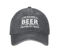 Casquettes De Baseball Je Tiens Une Bière, Donc Oui, Je suis Assez Occupé Casquettes Sport Unisexe Protégeant du Soleil Sunhat pour Femme Course À Pied Golf