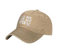 Casquettes De Baseball Laissez-Moi Demander À Ma Femme Humour sur Le Mariage Athlétique Protégeant du Soleil Casquette De Camionneur Vintage Solaire Cap pour Homme Golf Été