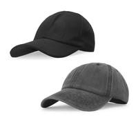 Casquettes de Baseball pour Hommes, Style Simple, Lot de 2, Unisexe, Noir, réglable, en Coton délavé, Classique, décontracté, uni, pour l'été, visière Solaire, pour Hommes et Femme