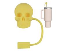 Casquettes de Paille de Crâne,Chapeaux de Paille de Crâne Pour Gobelets - Couverture de paille en forme de squelette en silicone - Toppers de paille d'Halloween, têtes de squelette mignonnes, couvre-c