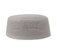 Casquettes de prière musulmanes pour hommes en tricot doux et confortable en maille turban indien rond Kufi chapeau de prière en coton tricoté Kufi, gris, L