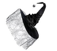 Casquettes de sorcière d'Halloween pour cosplay, punk, toile d'araignée, chapeau de magicien unisexe pour adulte, chapeau de fête pointu, accessoires de festival, spectacles de scène, costume