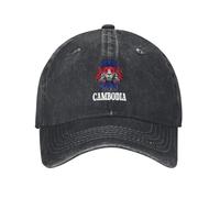 Casquettes Drapeau du Cambodge avec Un Lion Drôle Casquette De Camionneur Mode Retro Solaire Cap pour Golf Extérieur Été
