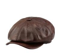 Casquettes Gavroche rétro Homme/Femme, Chapeaux octogonaux Homme Automne/Hiver, bérets Style Gavroche,Marron,L