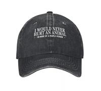Casquettes Homme,Je ne Ferais jamais de Mal à Un Animal Animal Humour Made in USA Demin Casquette Outdoor Adventures Été Chapeau Casquette Homme Été,Cadeaux Anniversaire Homme