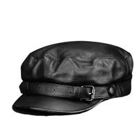 Casquettes Plates Homme et Femme, Casquettes Gavroche rétro en Cuir, Casquettes de Boulanger, Casquettes Vintage Style Taxi, Chapeaux Chauds d'automne et d'hiver,Noir,L