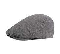 Casquettes Plates pour Hommes Casquette Plate en Coton Brossé pour Homme Casquette Peaky Blinders Casquette Plate Ajustable pour Homme Gatsby Beret Ivy Cabbie Newsboy Hat (Coton, Gris foncé)