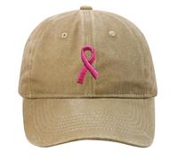 Casquettes pour femmes, casquette de sensibilisation au cancer du sein brodée réglable pour la sensibilisation au cancer du sein pour femmes et hommes, kaki, taille unique