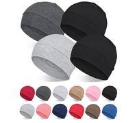 Casquettes pour Hommes Femmes Coton pour Dormir Bonnet Fin pour Doublure de Casque