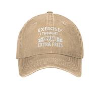 Casquettes Sport Exercice Je Pensais Que Tu Avais Dit des Frites Supplémentaires Séchage Rapide Respirant Casquette De Camionneur Athlétique Chapeau pour Course À Pied Golf Femme