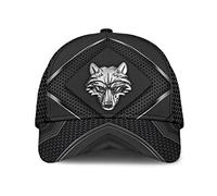 Casquettes Sport Motif De Maille Motif Loup Noir Chapeau De Soleil pour Homme Unisexe Casquette De Camionneur Vintage Camping Casquette Adulte