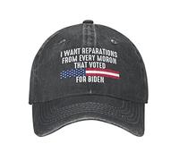 Casquettes Sports,Anti Biden, Je Veux des réparations de la Part de Chaque crétin Qui a voté Chapeau de Tennis Anti UV,Casual Casquette Baseball pour Cyclisme Activités Femme