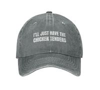 Casquettes Sports,Je prendrai Juste Les Filets de Poulet Gris Snapback Hat Unisexe,Respirant Casquette de Camionneur pour Voyages Eté Badminton
