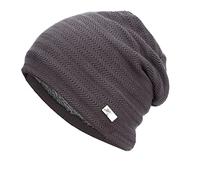 Casquettes tricotées pour femmes et hommes - Casquettes ouvertes en coton - Protège-oreilles - Casquette chaude pour homme et femme, gris, Taille unique