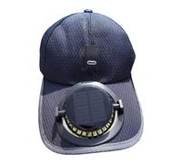 Casquettes ventilées rechargeables à énergie solaire réglable 600 mAh pour aventures en plein air chapeau de refroidissement léger respirant avec ventilateur amovible pour homme et femme unisexe, bleu