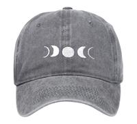 Casquettes VisièRes Femme, Casquette De Baseball DéLavéE avec Broderie Lune Style Classique Non Structuré IdéAle Au Quotidien