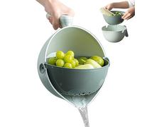 Casqueurs pour la cuisine Bol de nettoyant pour fruits 2L 2-en-1 90 ° Calange de rotation tournante avec des passages d'économie d'espace sans glissement pour la cuisine avec trou drainage pour les