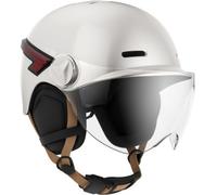 Casr Casque LED Glow – Visière XL / cache-oreilles amovibles / clignotants+télécommande – Crème L