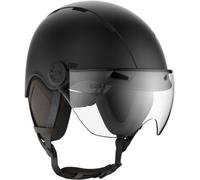 Casr Casque Style – Urbain, visière transparente, cache-oreille amovibles – Noir métallisé L
